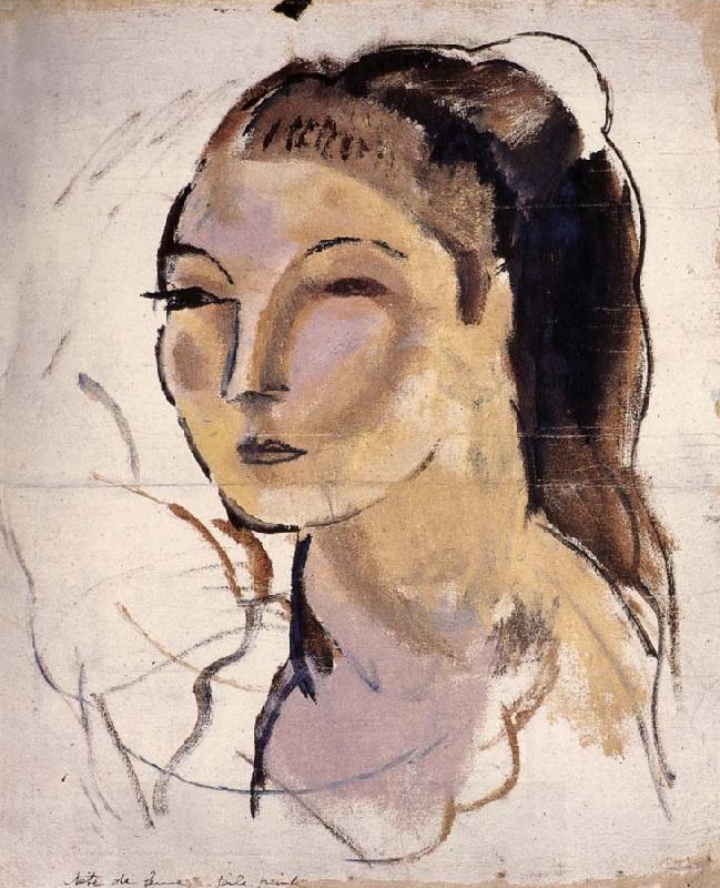 Jules Pascin Head portrait of woman China oil painting art